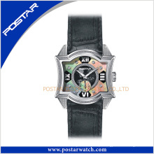 Original New Arrival Fashional Assista Quartz Relógio de pulso com pulseira de couro real e Mop Dial